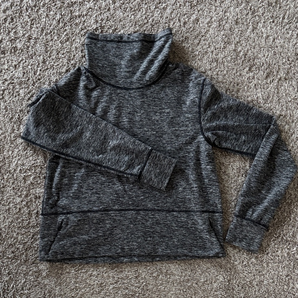 Gray Lulu Lemon Cowl Neck Athletic Sweater size 8
